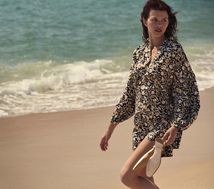 MARNE DRESS -- NOIR COLUMBIA STREET FLORAL sold by Doen