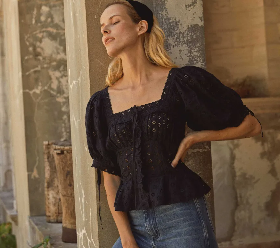 HMD -- DOCIA TOP -- BLACK sold by Doen