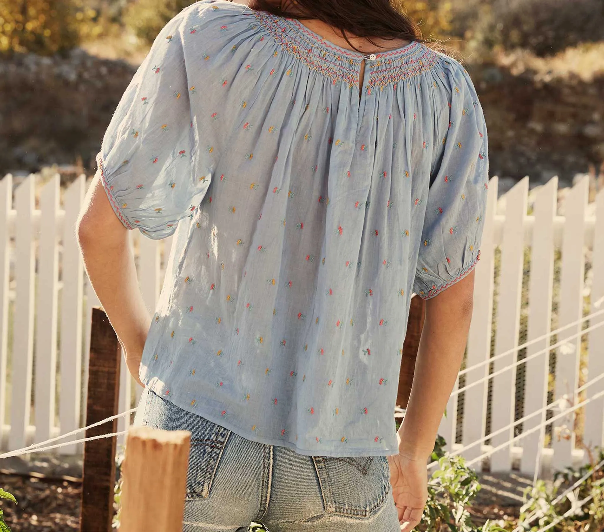 HMD -- AMNA TOP -- CIEL CARNATION EMBROIDERY sold by Doen product image thumbnail 3