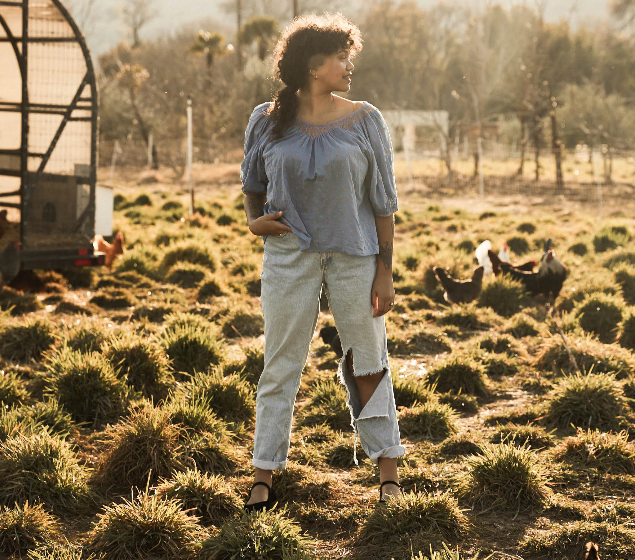 HMD -- AMNA TOP -- CIEL CARNATION EMBROIDERY sold by Doen product image thumbnail 4