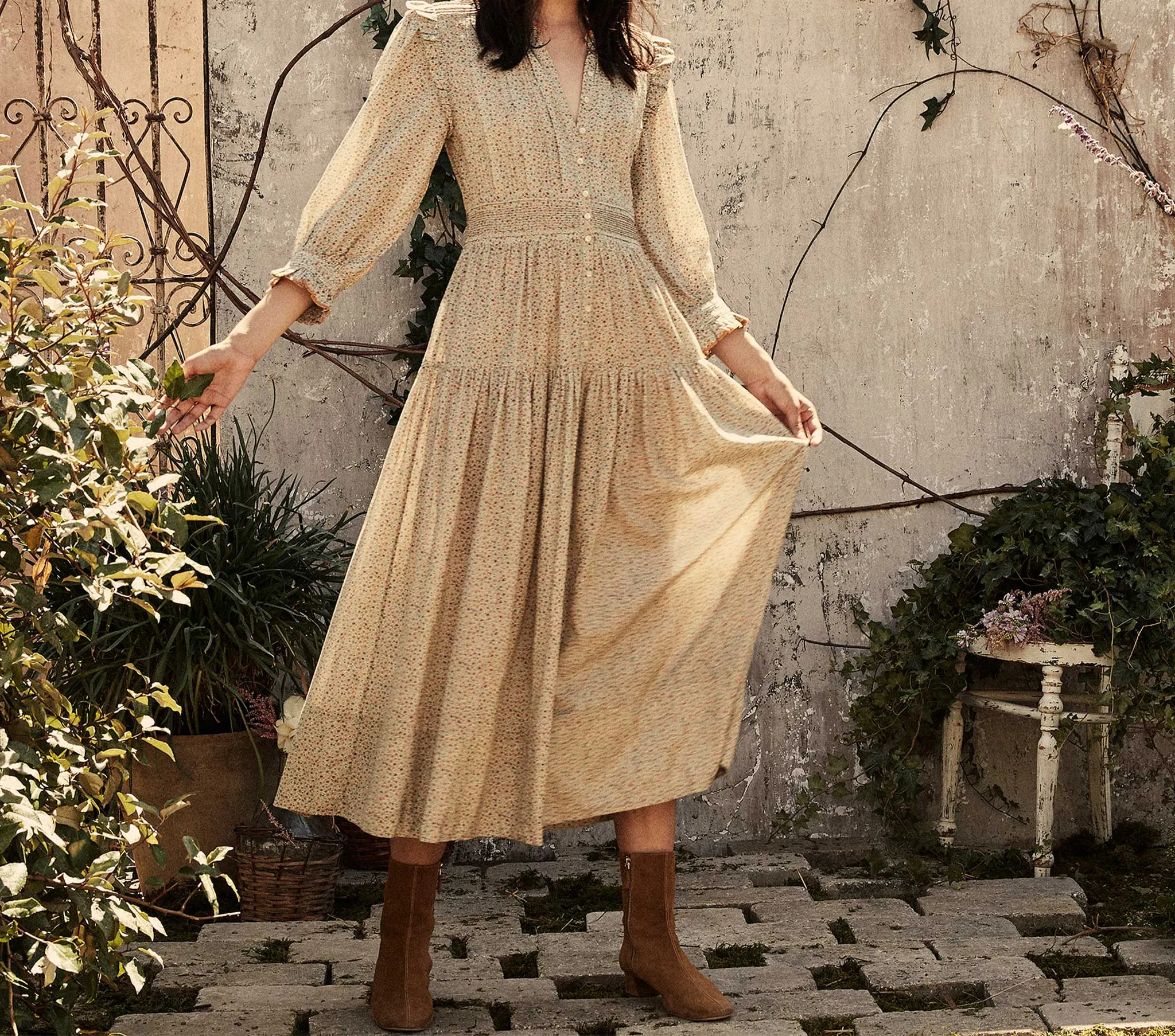 HMD -- MONET DRESS -- MUSTARD CALIFORNIA WILDFLOWER sold by Doen product image thumbnail 2