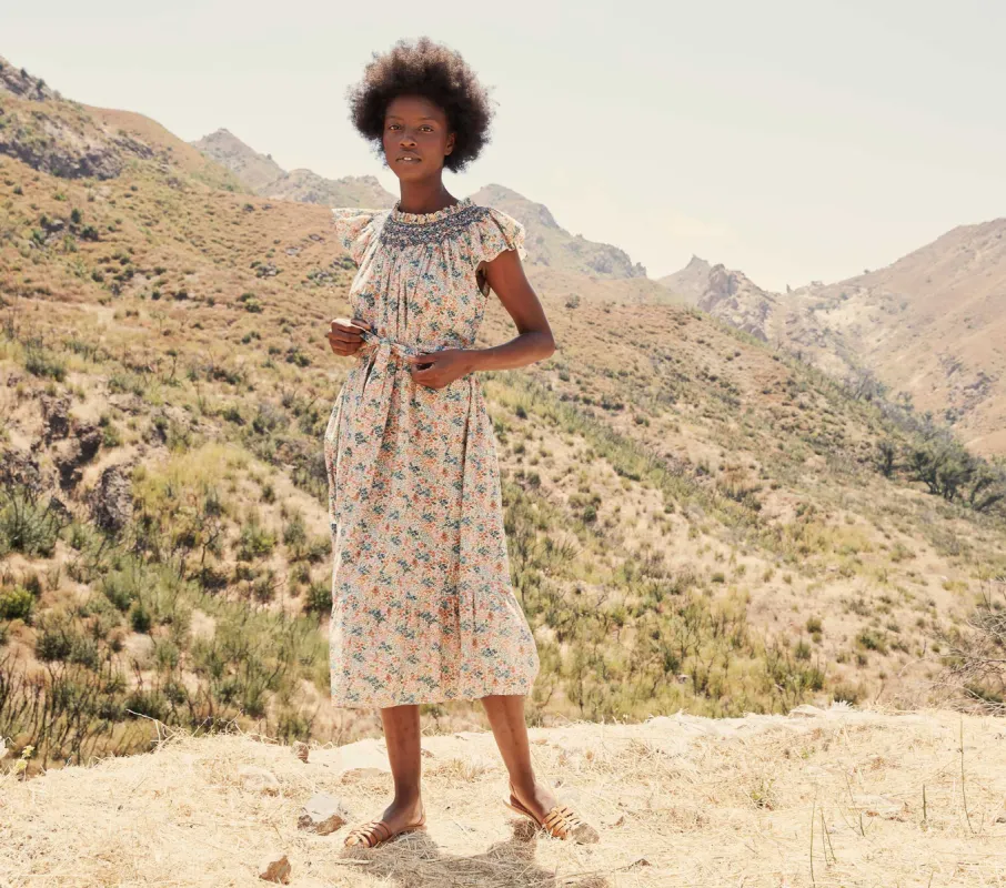 HMD -- VIOLETTA DRESS -- CREAM LADY BIRD FLORAL sold by Doen