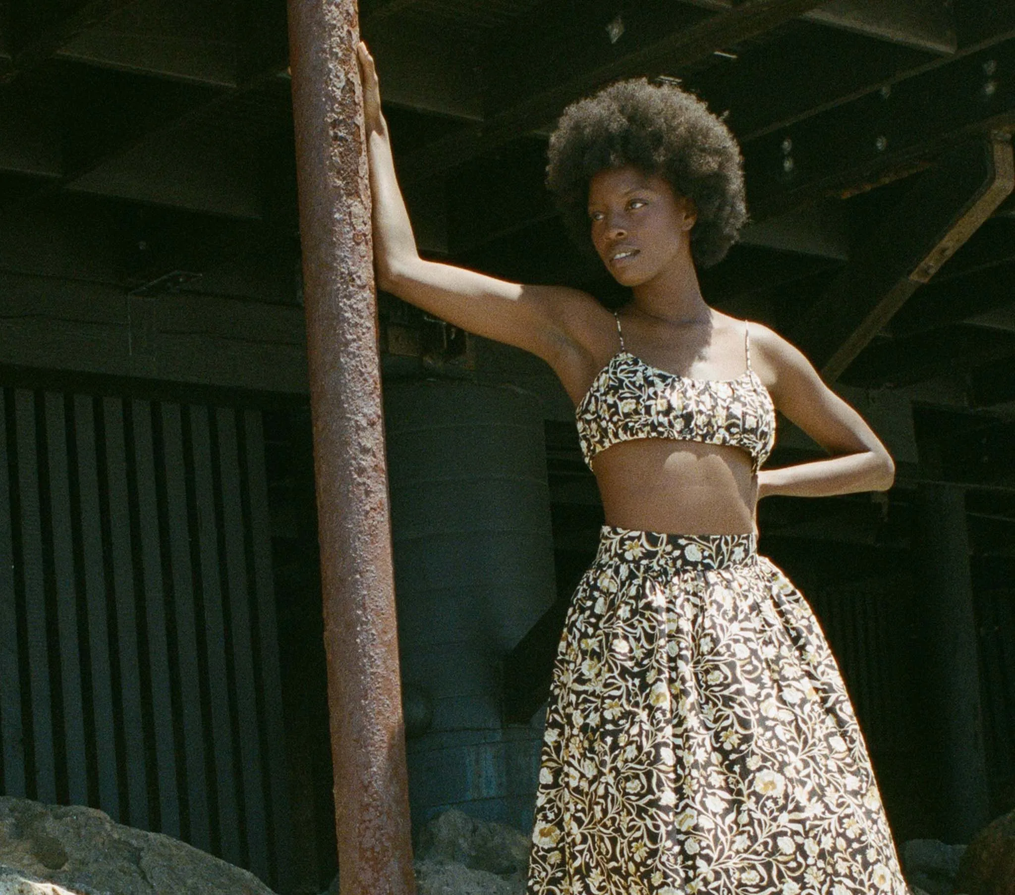 AMORA TOP -- NOIR COLUMBIA STREET FLORAL sold by Doen