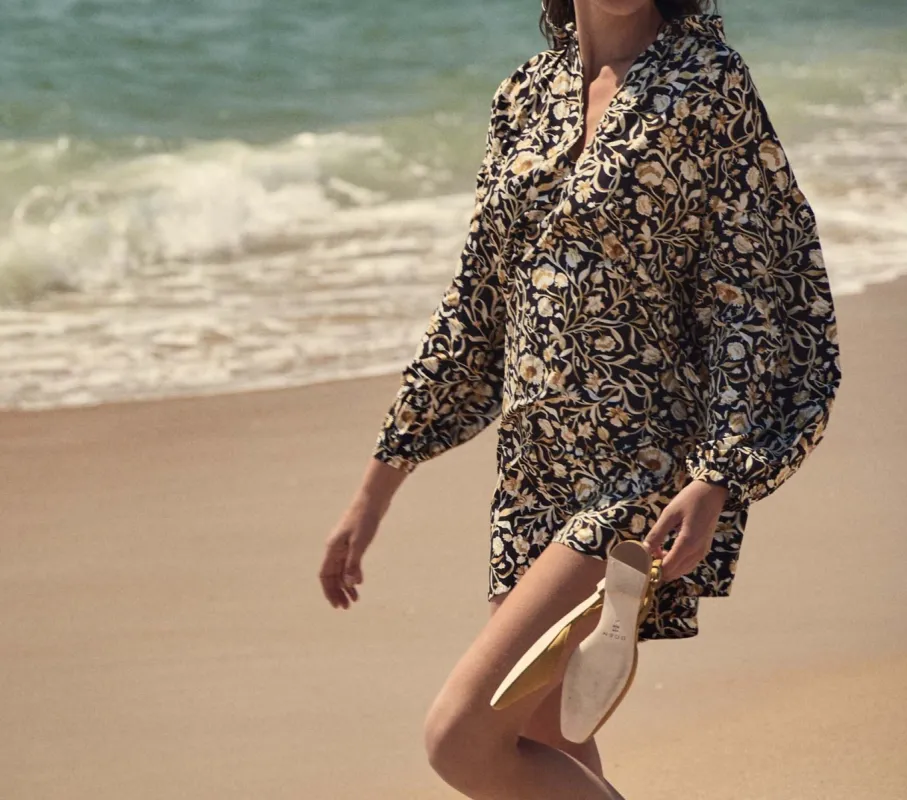 HMD -- MARNE DRESS -- NOIR COLUMBIA STREET FLORAL made by Doen