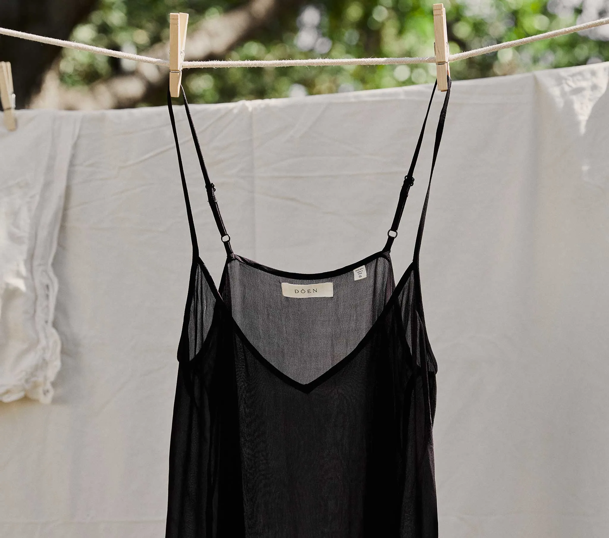 SHORT DEEP V-NECK SLIP -- BLACK sold by Doen product image thumbnail 2