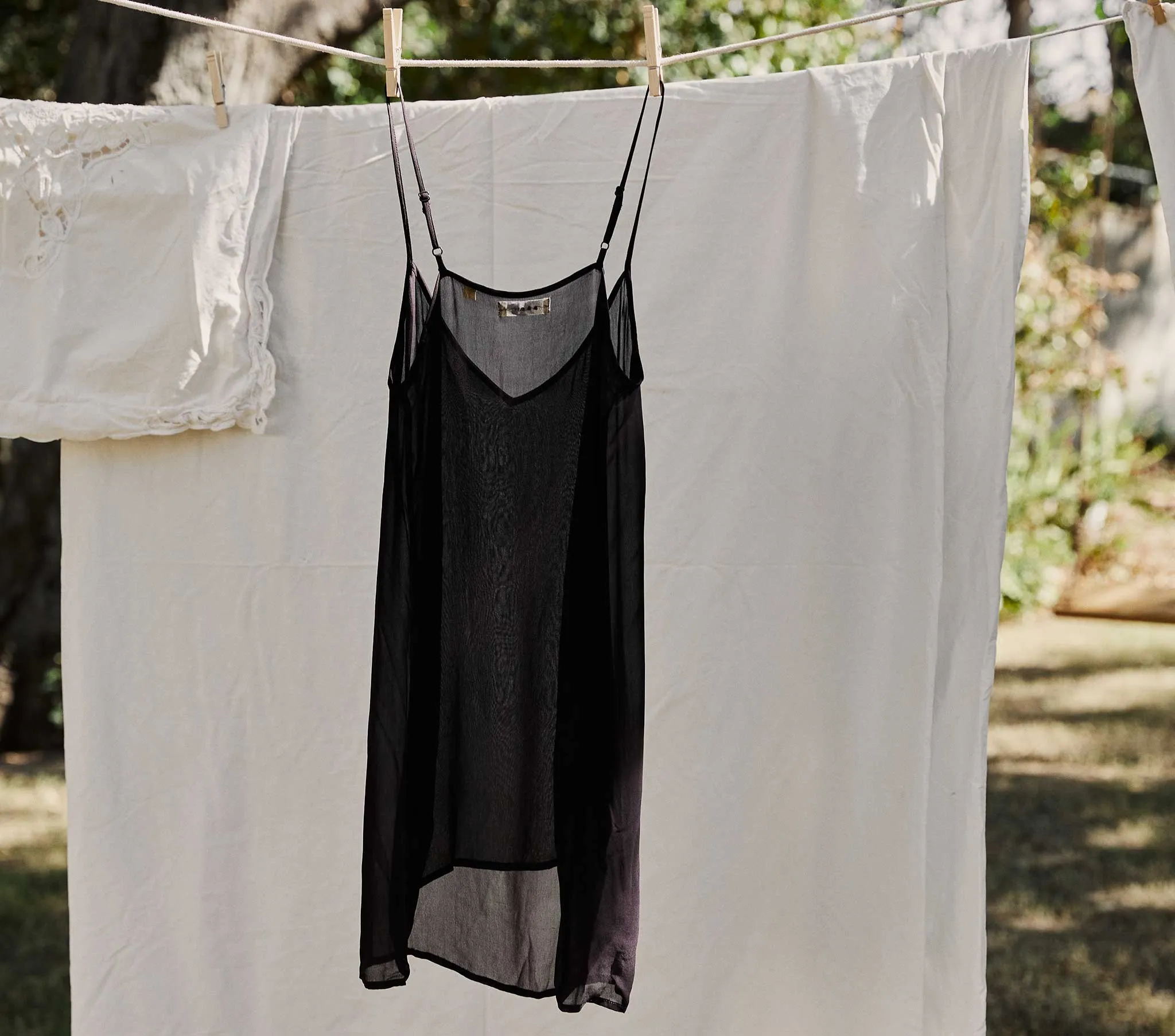 SHORT DEEP V-NECK SLIP -- BLACK sold by Doen product image thumbnail 3