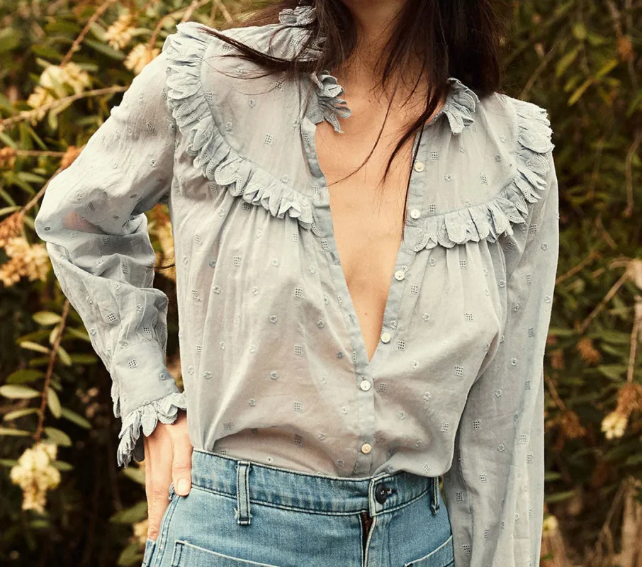 HMD -- HORTENSE TOP -- FRENCH BLUE sold by Doen