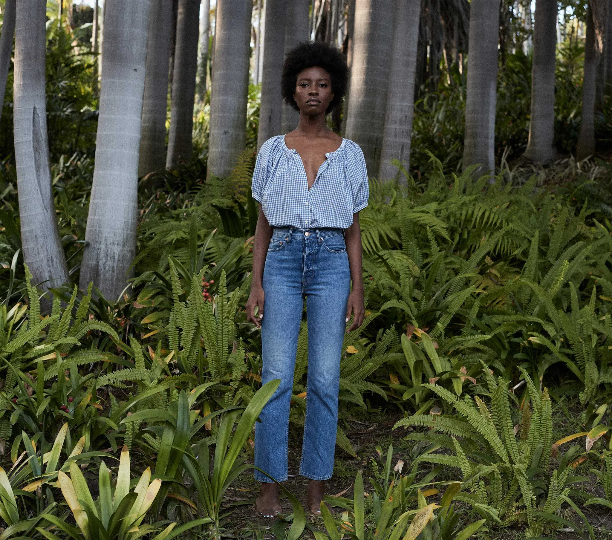 HMD -- JUNE TOP -- SKY SOMERSET PLAID sold by Doen product image thumbnail 2