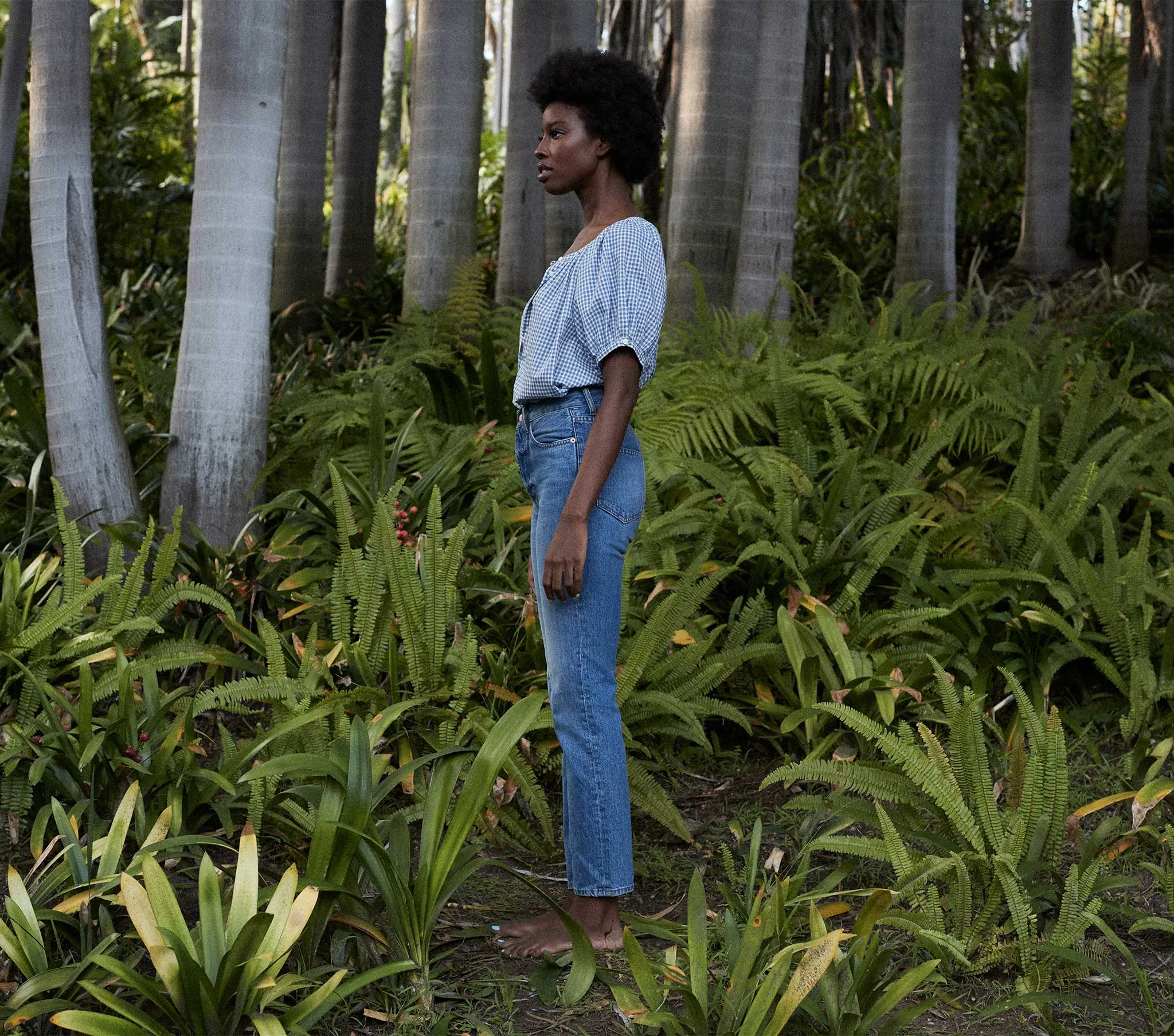 HMD -- JUNE TOP -- SKY SOMERSET PLAID sold by Doen product image thumbnail 3