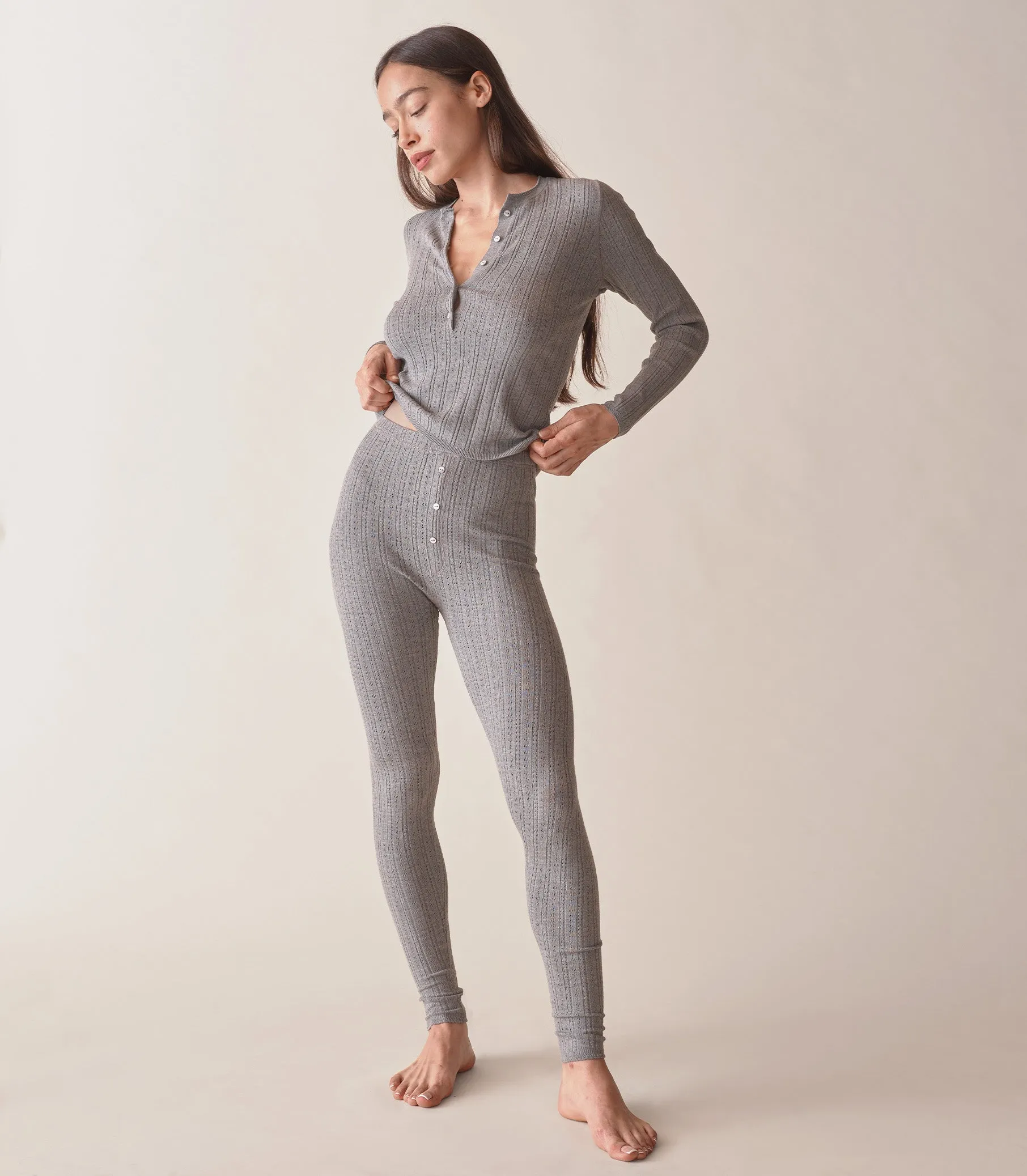 LETO KNIT PANT -- HEATHERED GREY sold by Doen product image thumbnail 4