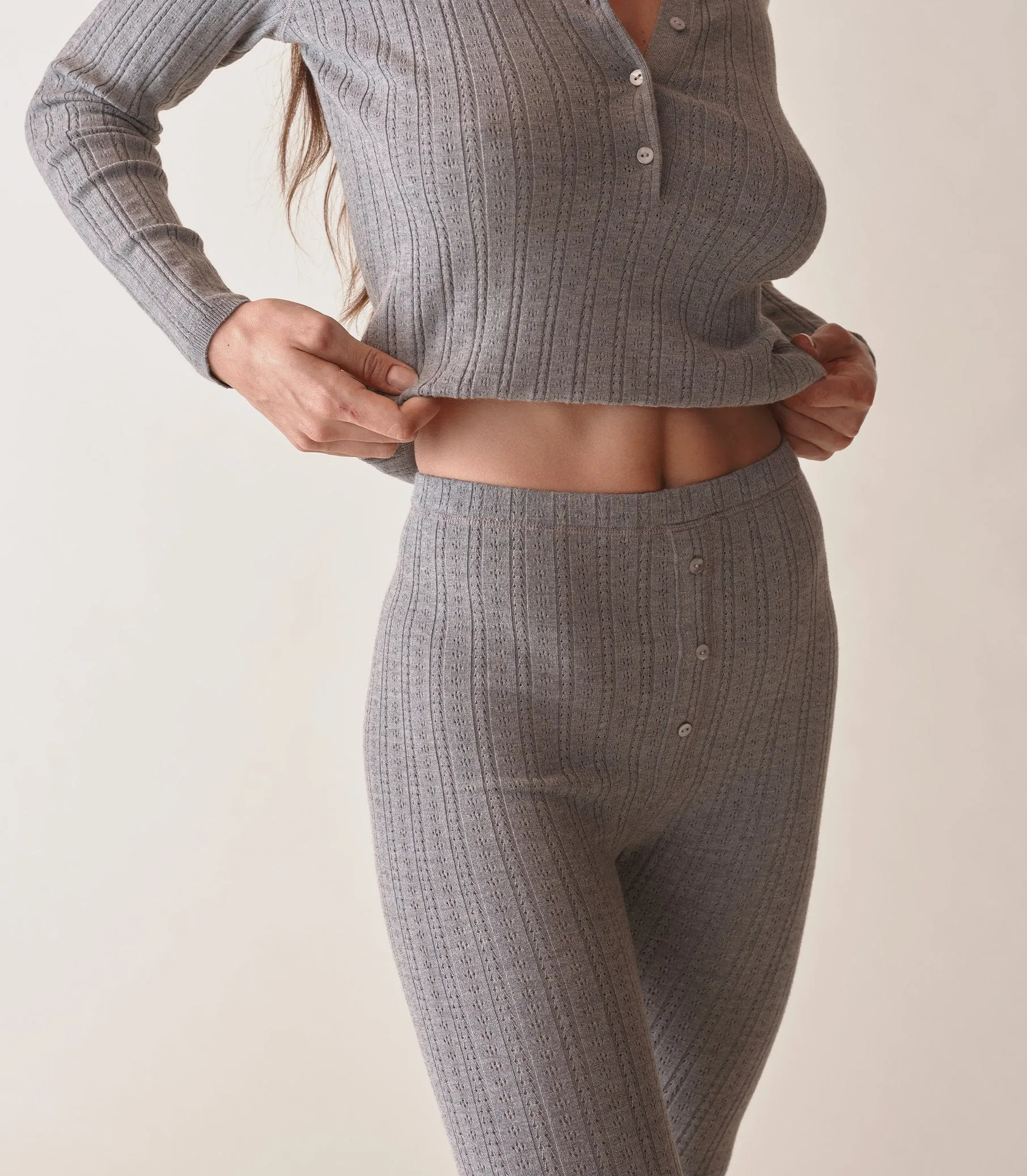 LETO KNIT PANT -- HEATHERED GREY sold by Doen product image thumbnail 5
