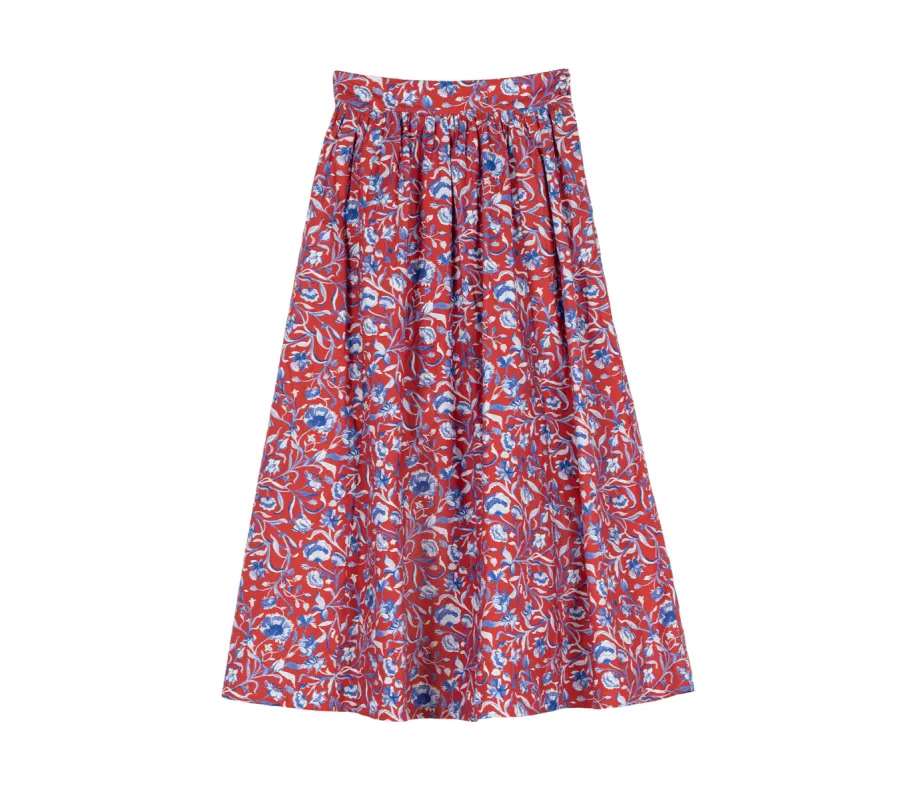 HMD -- AMALFI SKIRT -- CRIMSON COLUMBIA STREET FLORAL sold by Doen