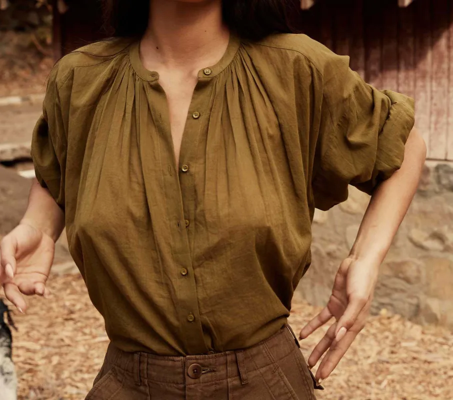 HMD -- THE JANE BLOUSE -- PICKLE sold by Doen