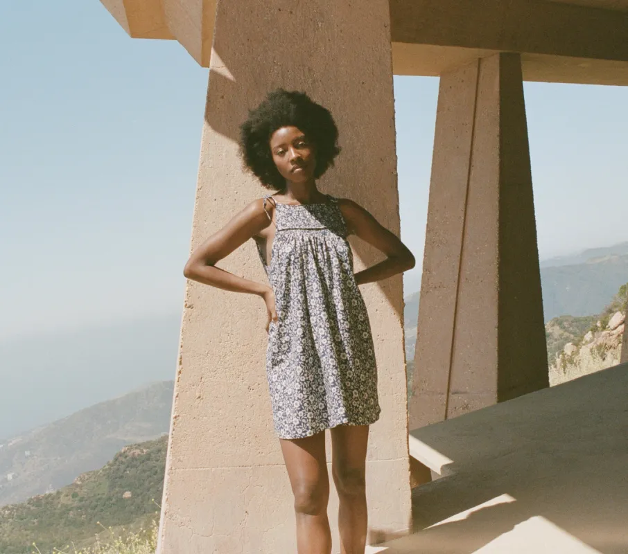 HMD -- MARJORIE DRESS -- BLUE JESSAMINE CALICO made by Doen