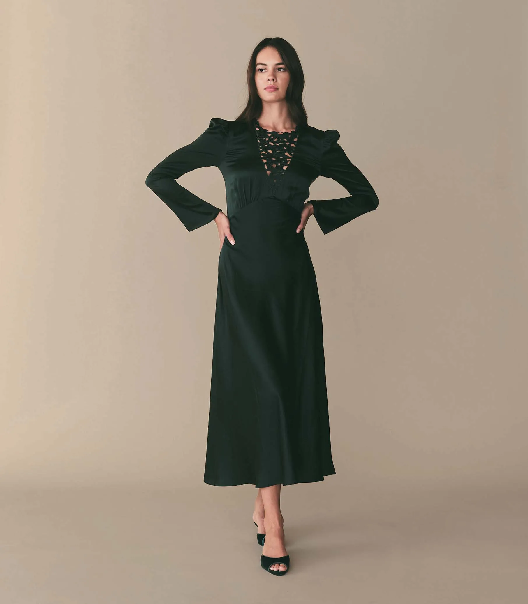 MELINDA DRESS -- ALPINE GREEN sold by Doen