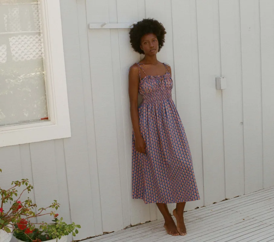 HMD -- RHODA DRESS -- MAZARINE SUNRISE PAISLEY sold by Doen