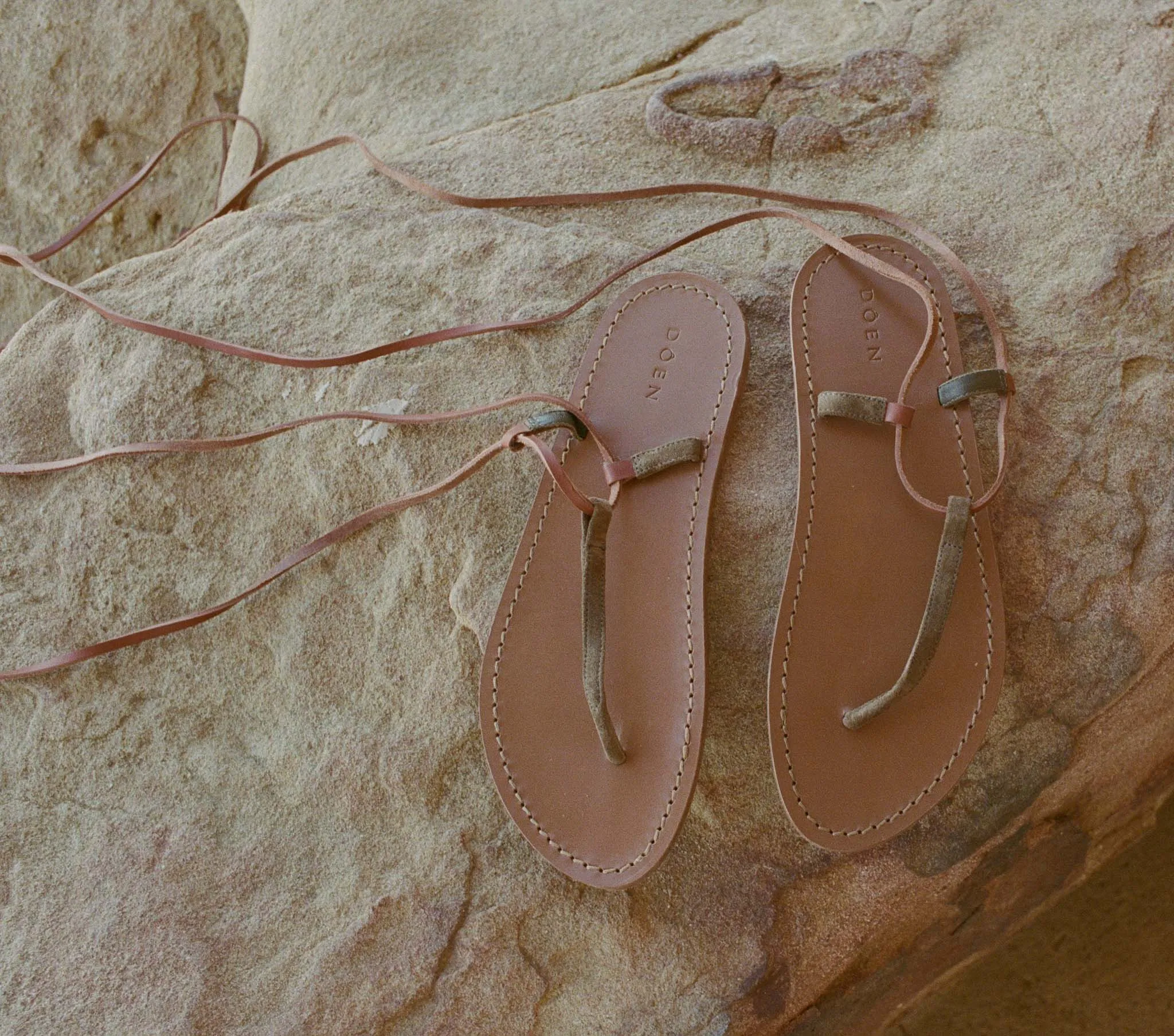 ST MORITZ SANDAL -- MIXED BROWN LEATHER sold by Doen