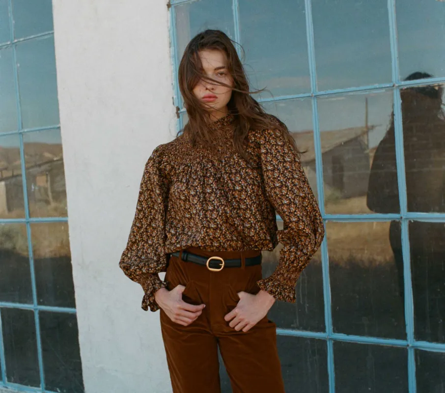 HMD -- AMORET TOP -- NOIR FLEURS D'AVIGNON sold by Doen