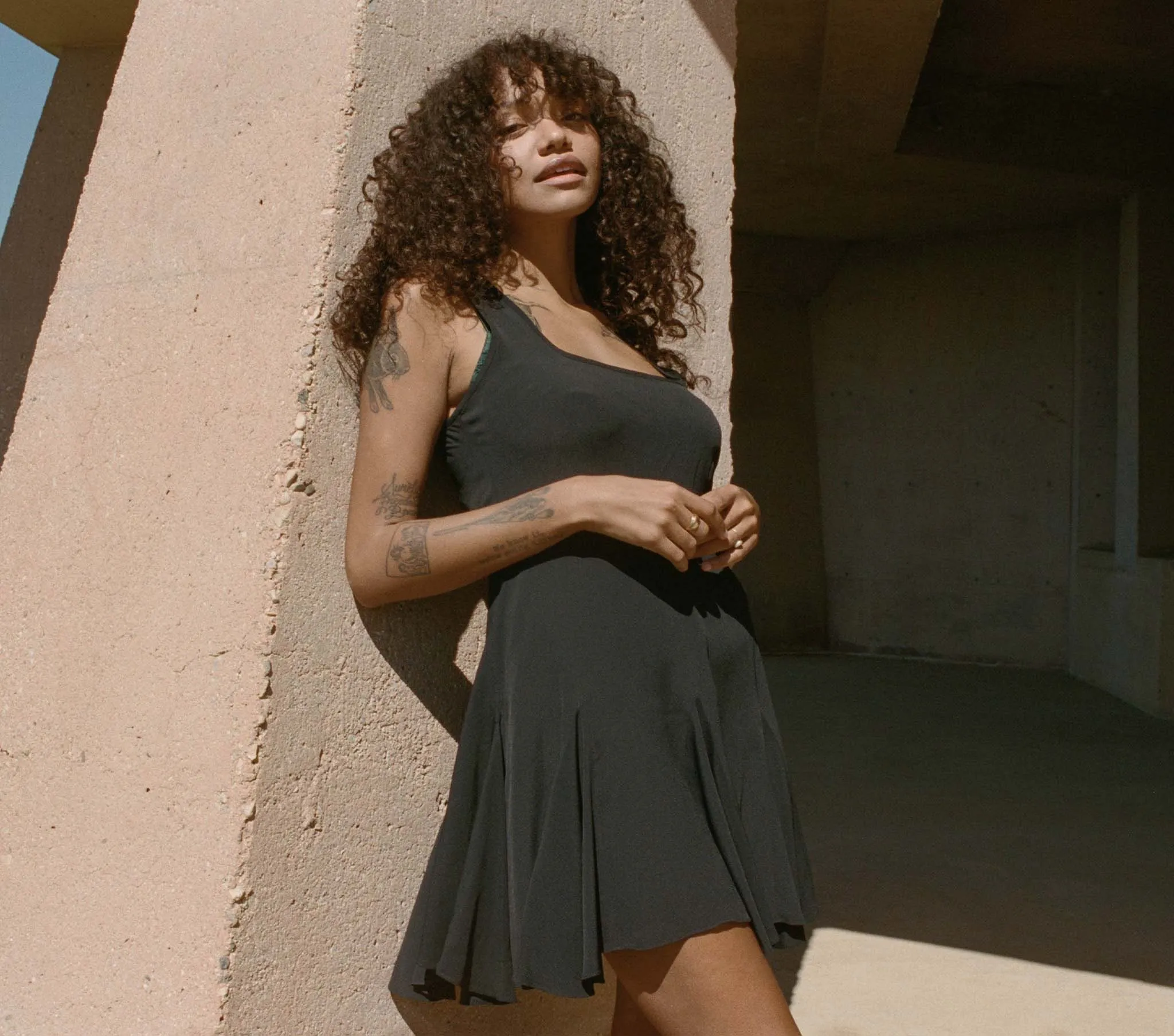 HMD -- PORTO DRESS -- BLACK sold by Doen