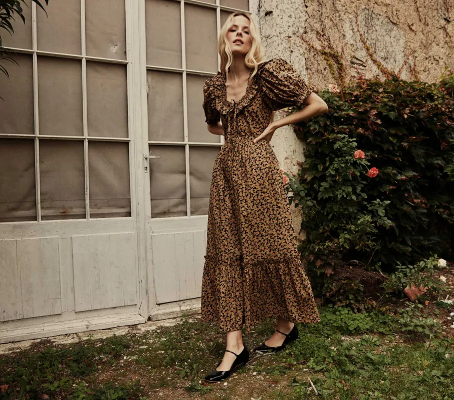 HMD -- BELLEROSE DRESS -- DUSK WINTER MEADOW sold by Doen