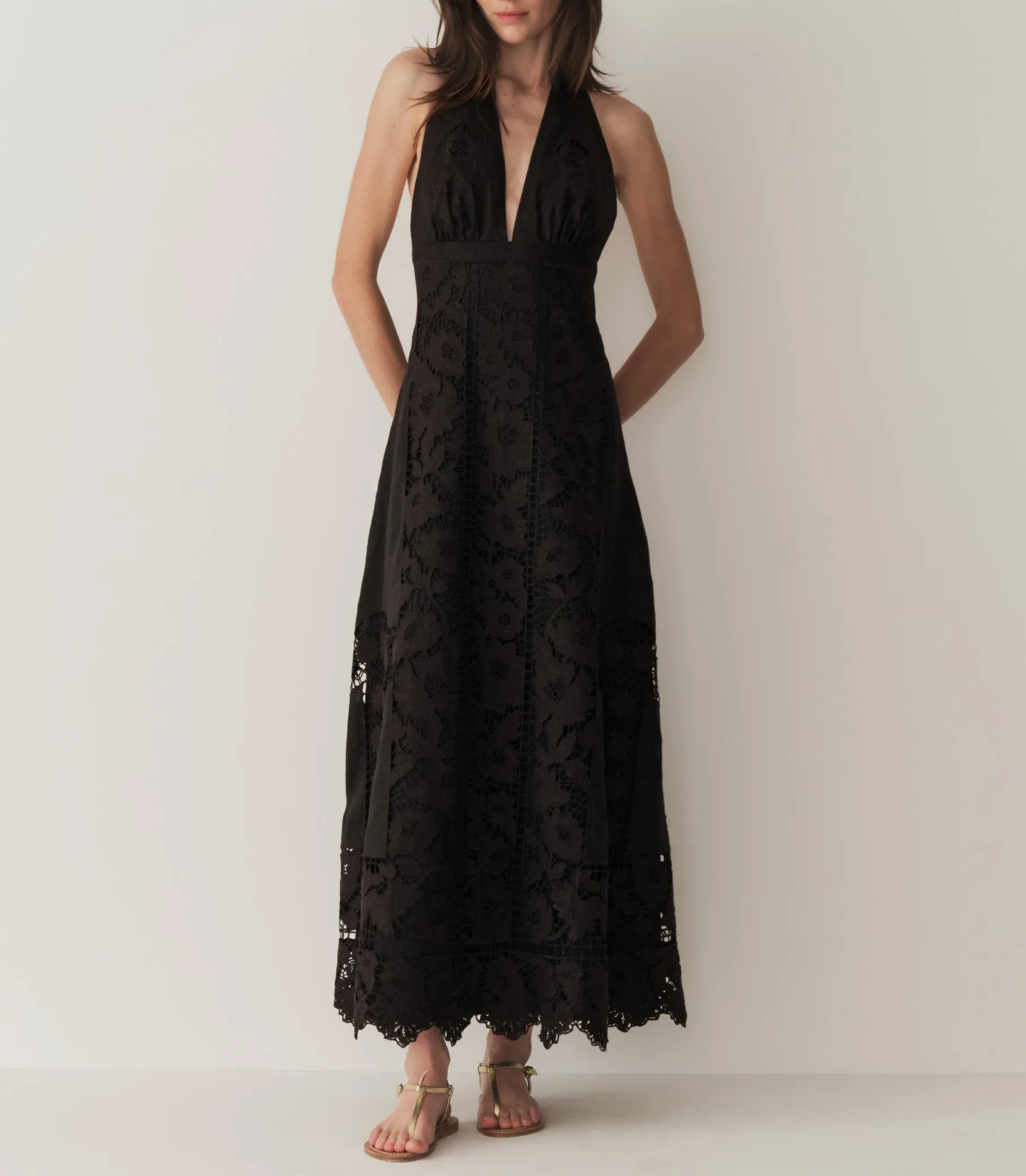 MARIZA DRESS -- BLACK sold by Doen