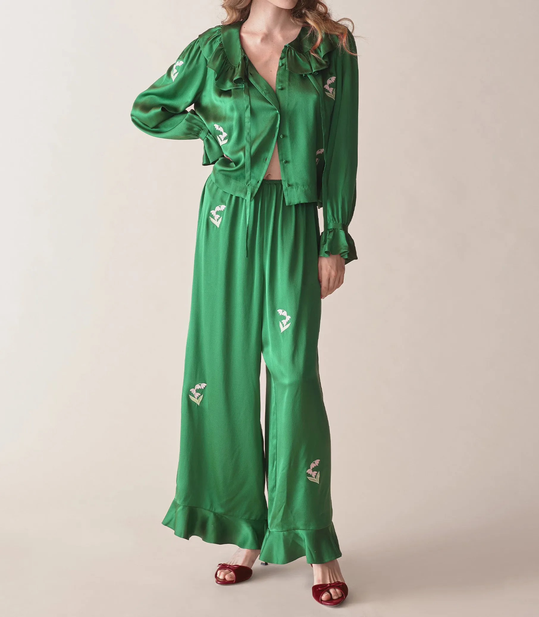 HMD -- SOLANGE TOP -- EMERALD IVY sold by Doen product image thumbnail 3