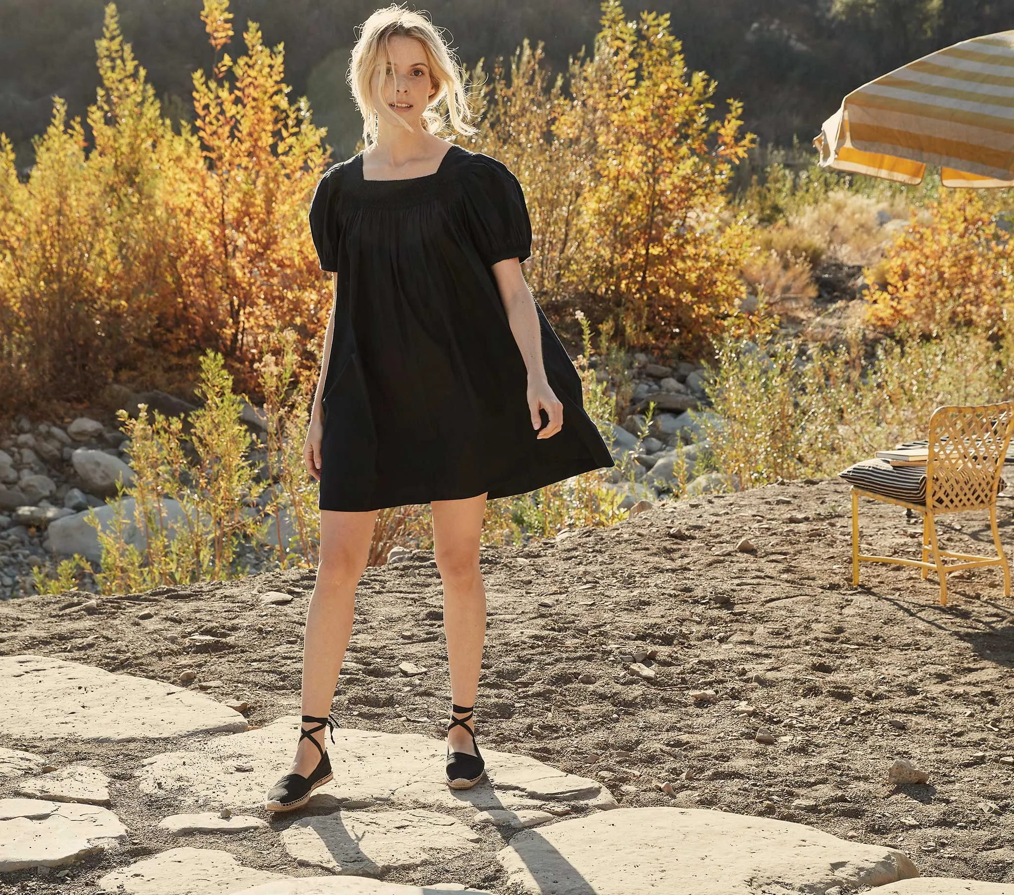 HMD -- EARHART DRESS -- BLACK sold by Doen