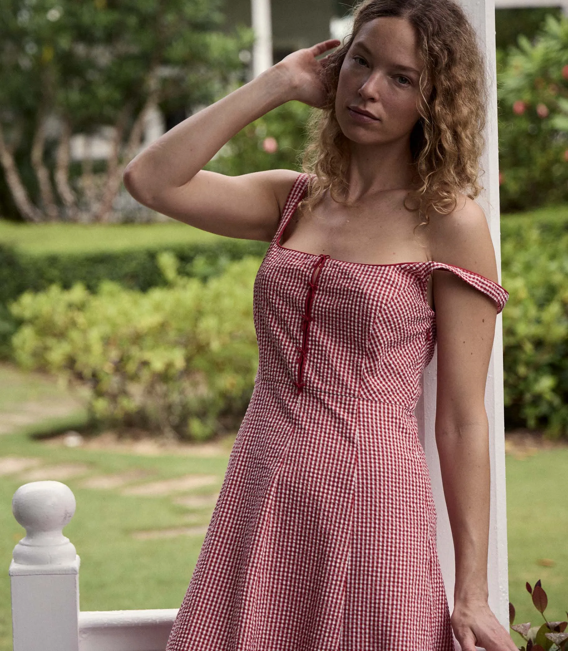 DELANEY DRESS -- ROUGE LA MADDALENA GINGHAM sold by Doen product image thumbnail 2