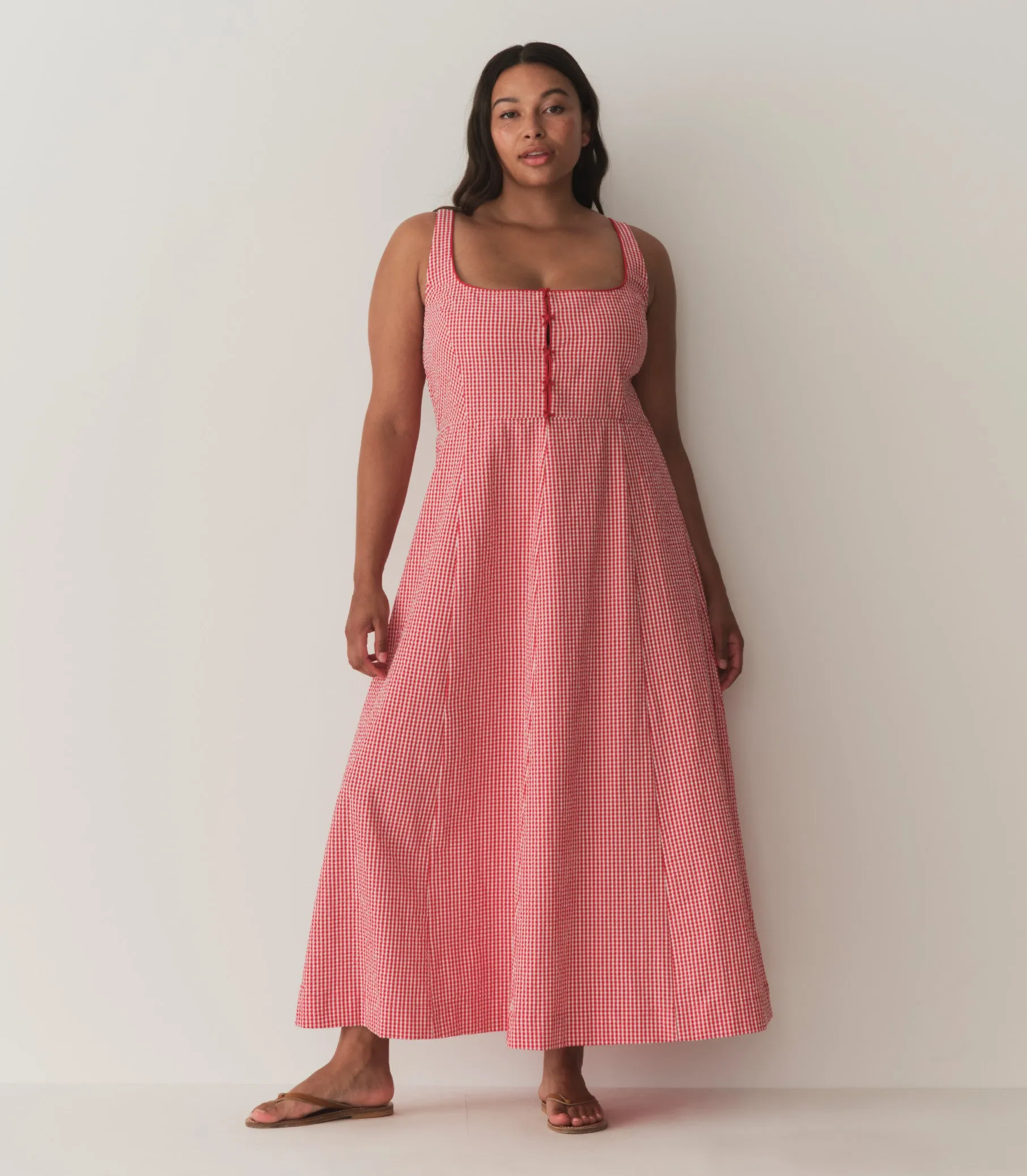 DELANEY DRESS -- ROUGE LA MADDALENA GINGHAM sold by Doen product image thumbnail 5