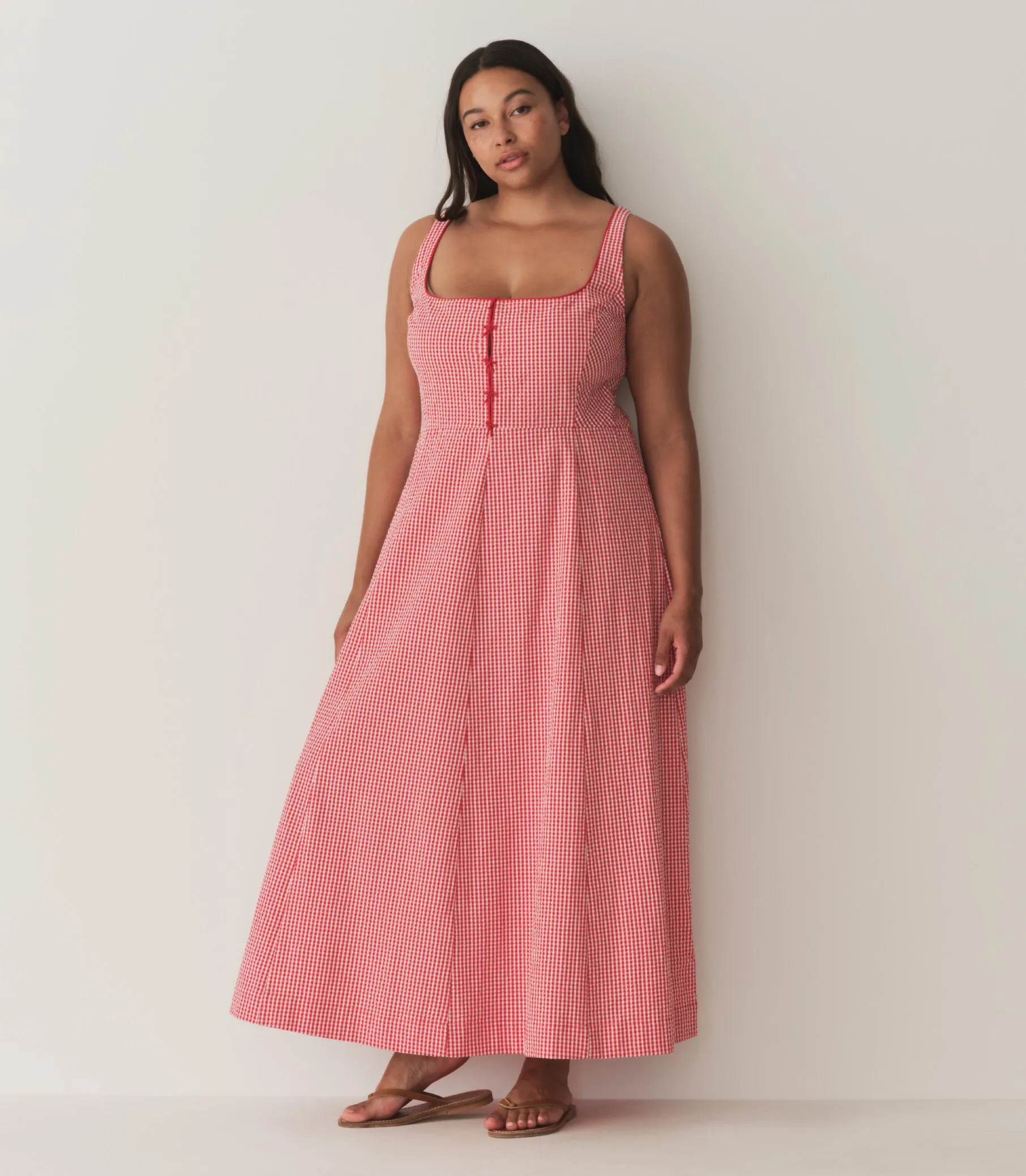 DELANEY DRESS -- ROUGE LA MADDALENA GINGHAM sold by Doen product image thumbnail 4