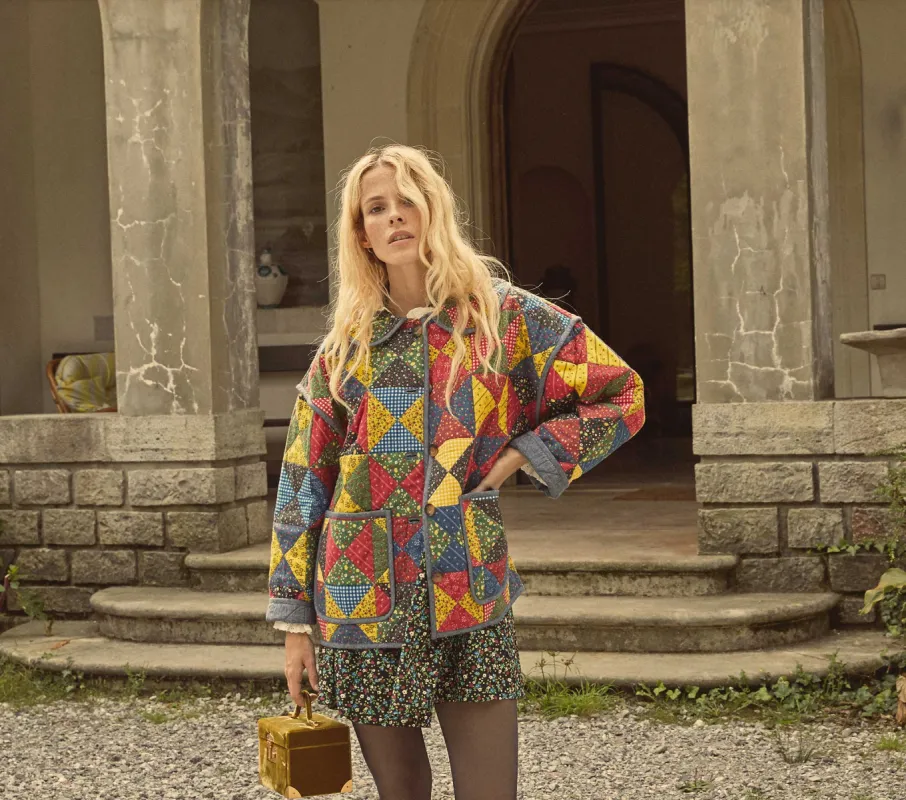 HMD -- STARLING JACKET -- COUNTRYSIDE PATCHWORK PRINT sold by Doen