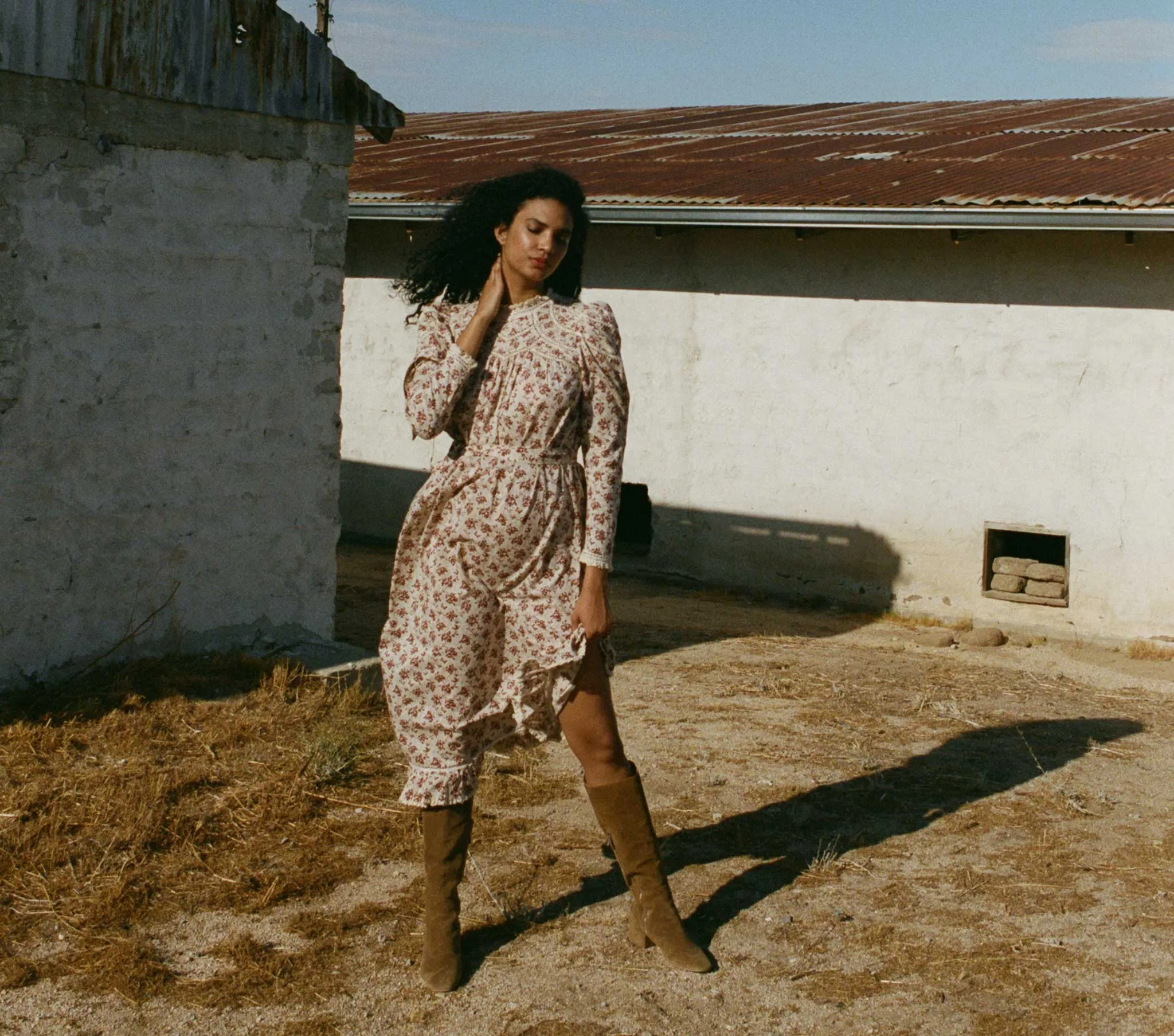 HMD -- GABRIELLE DRESS -- BURGUNDY SONGBIRD TOILE sold by Doen product image thumbnail 3