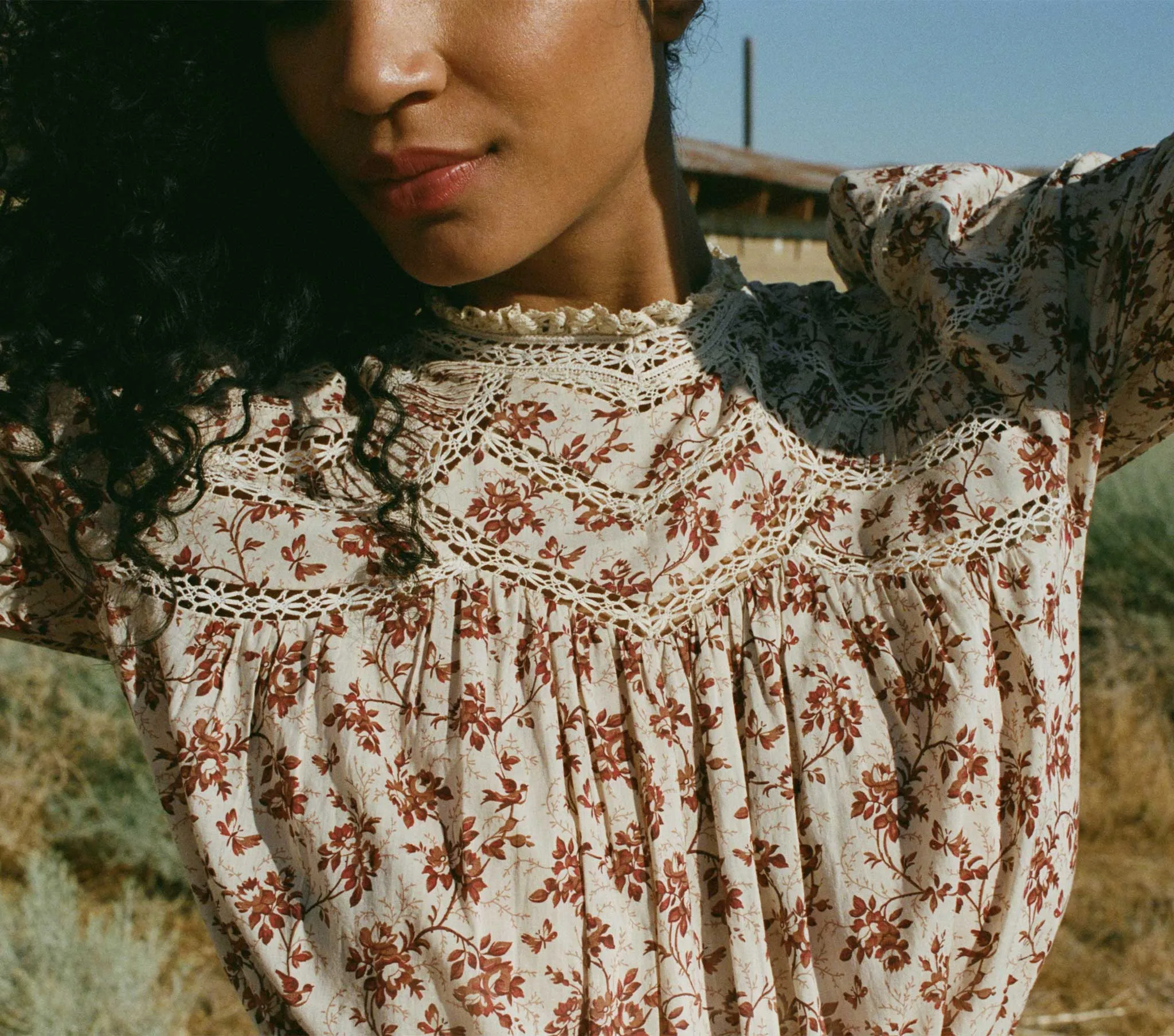 HMD -- GABRIELLE DRESS -- BURGUNDY SONGBIRD TOILE sold by Doen product image thumbnail 4