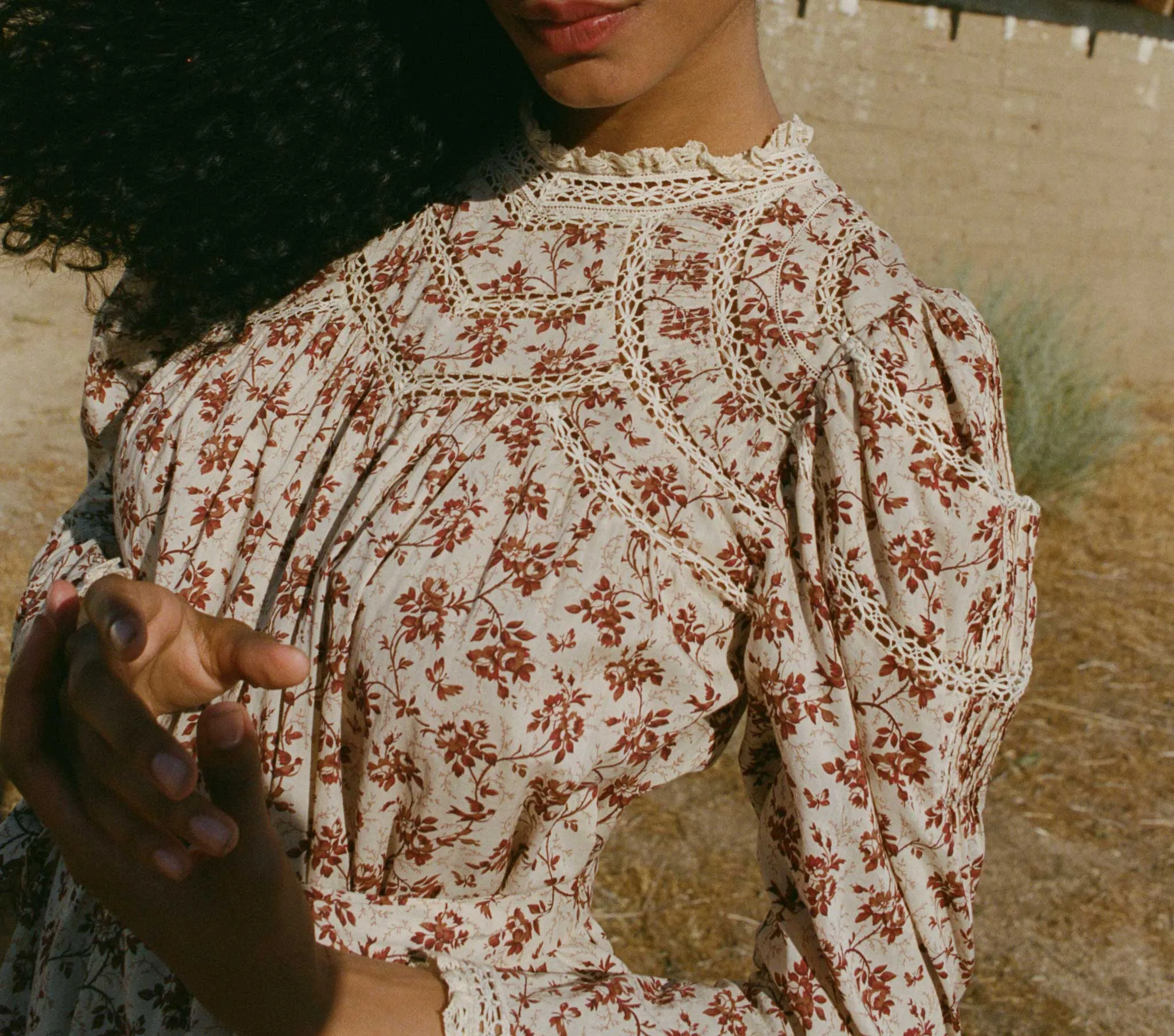 HMD -- GABRIELLE DRESS -- BURGUNDY SONGBIRD TOILE sold by Doen product image thumbnail 2