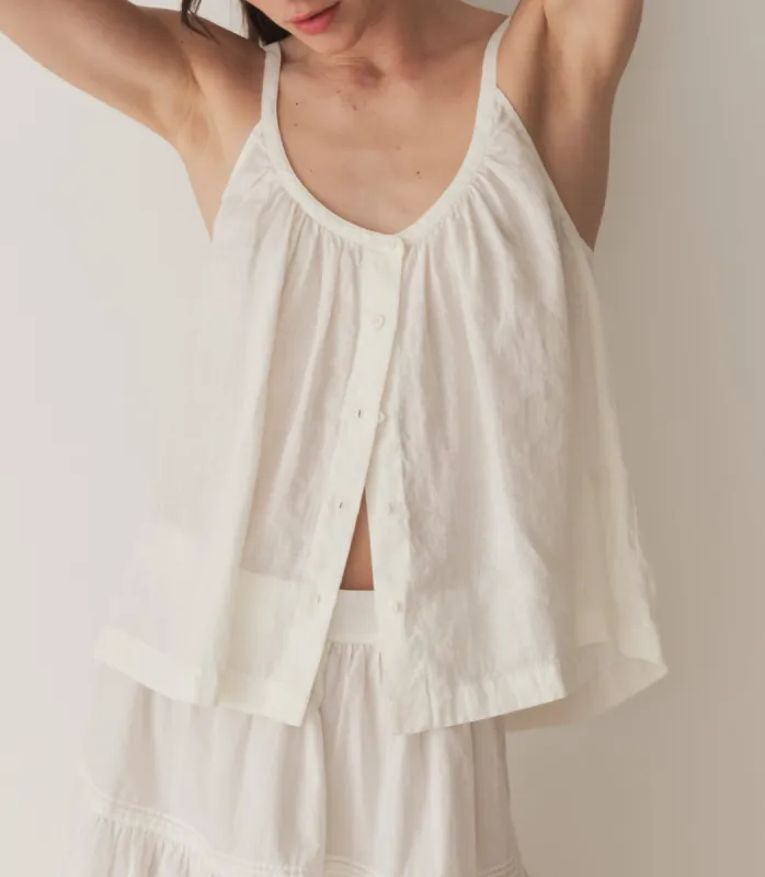 NALINA LINEN TOP -- SALT sold by Doen