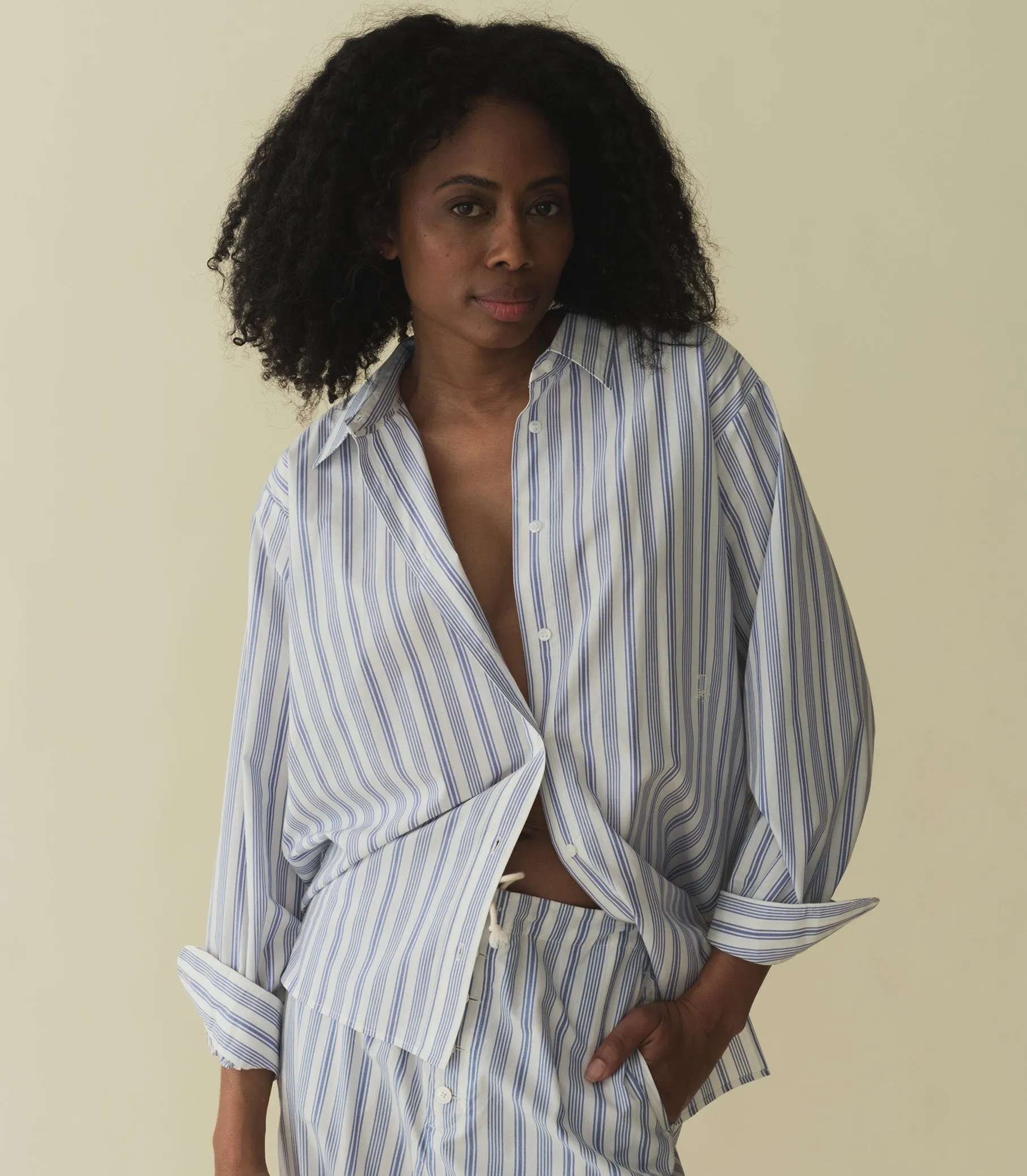 MORGAN PANT -- INDIGO SORRENTO STRIPE sold by Doen product image thumbnail 5