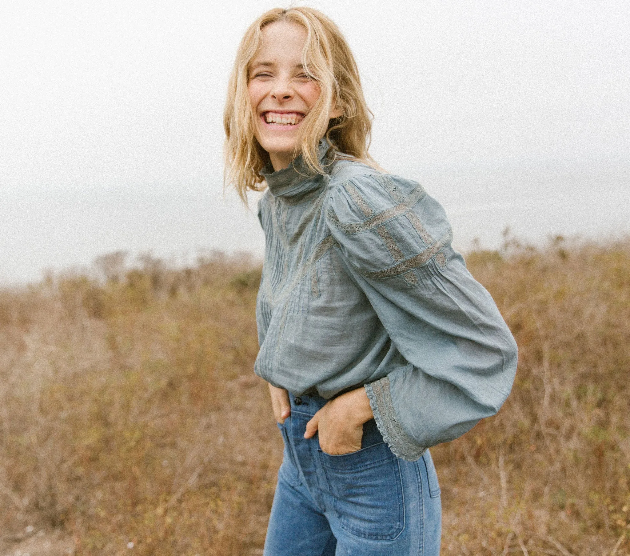 HMD -- ALBERTINE TOP -- POND sold by Doen