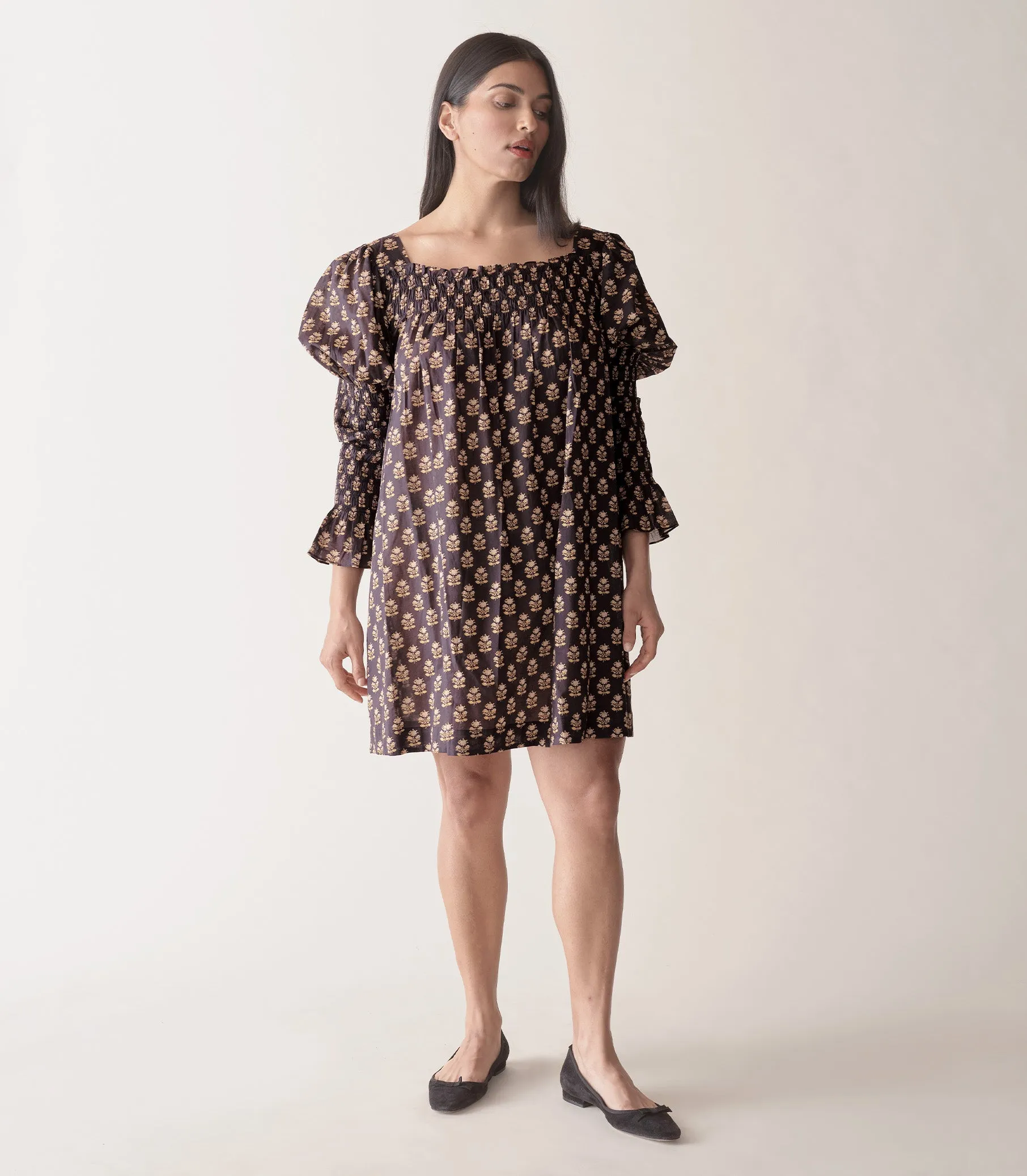 SABIA DRESS -- NOIR MEADOWSWEET FLORAL | Parallel