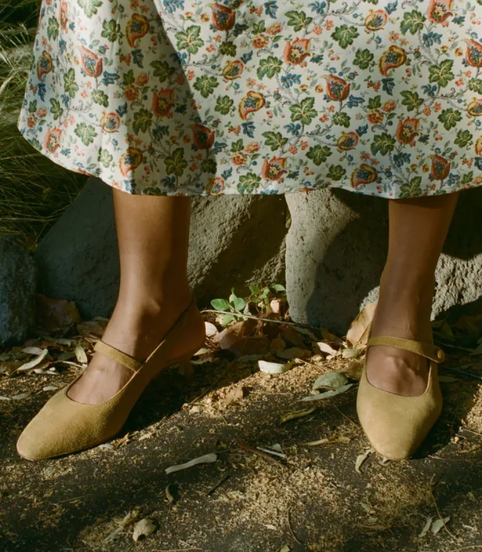 RECCO SLINGBACK -- TAUPE SUEDE made by Doen