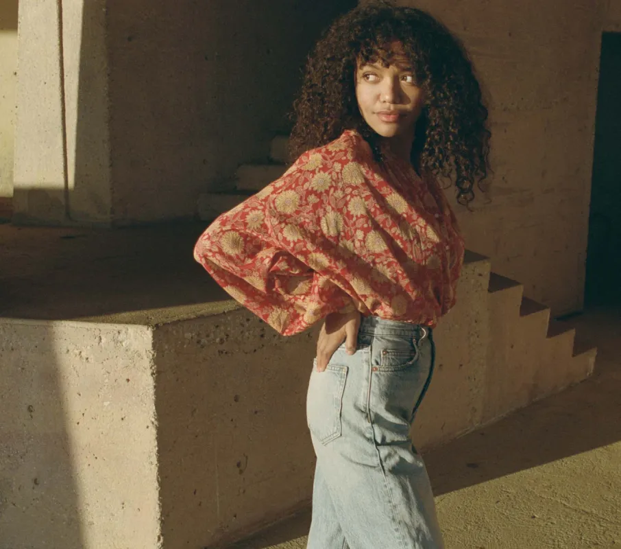 HMD -- THE JANE BLOUSE -- DESERT BLOOMS sold by Doen