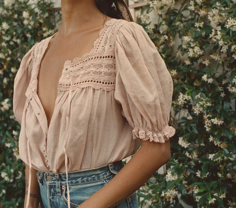 HMD -- ANNETH TOP -- SUNDRIED ROSE sold by Doen