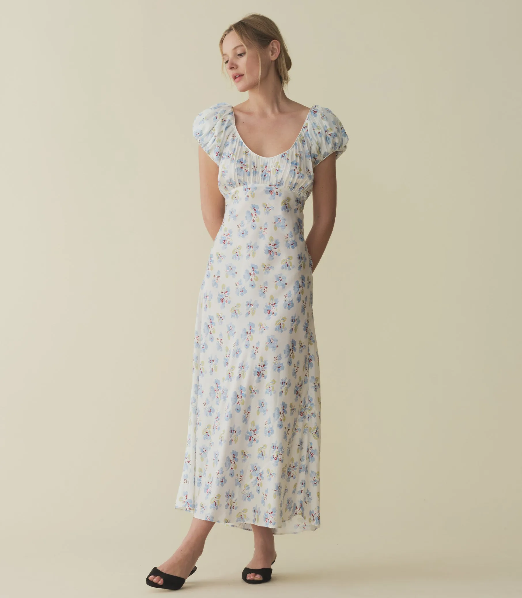 FLORENCIA DRESS -- BLEU FROLICKING FLORAL sold by Doen product image thumbnail 4