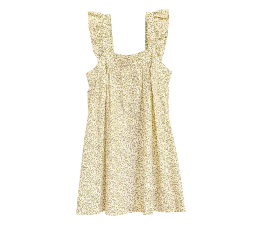 HMD -- WILLA DRESS -- GREEN SUMMER NECTAR PRINT made by Doen