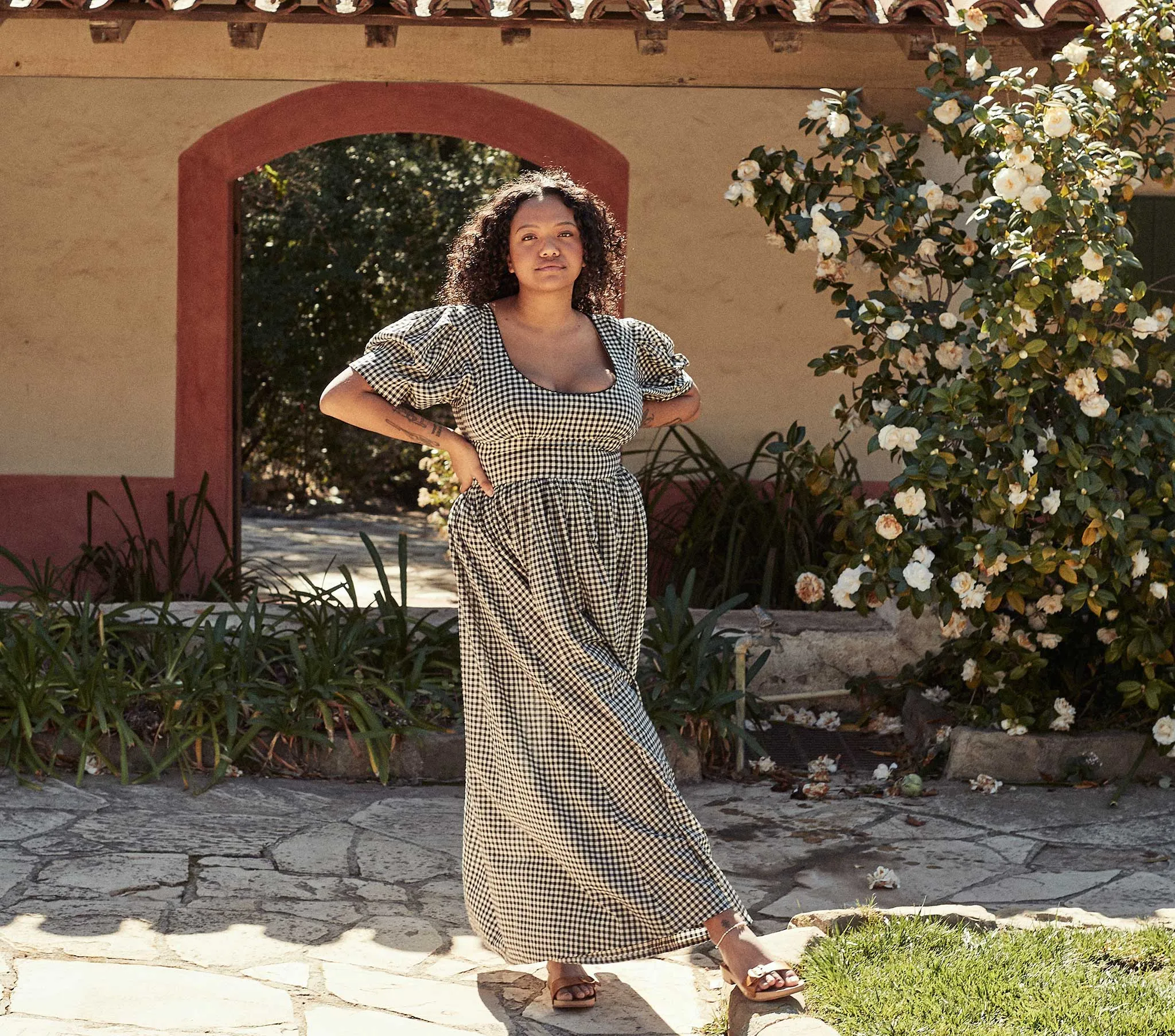 HMD -- KENNEDY DRESS -- INK GINGHAM sold by Doen product image thumbnail 3