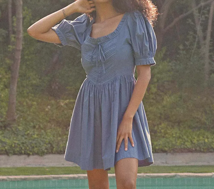 HMD -- TRAIL DRESS -- BLUE ASTER sold by Doen