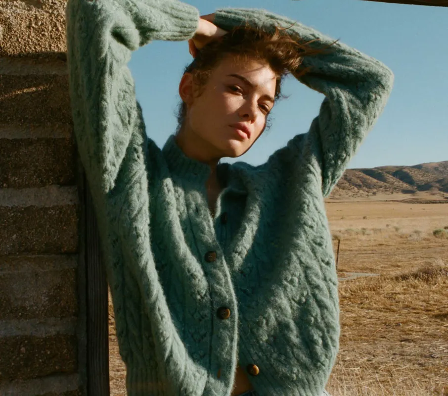 HMD -- ADLER CARDIGAN -- AGAVE sold by Doen