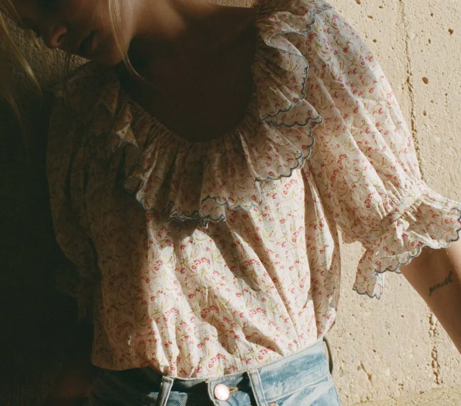 HMD -- SAMARA TOP -- SUNSHINE MEADOW FLORAL sold by Doen