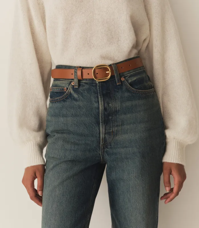 WYATT BELT -- SADDLE BOX CALF sold by Doen