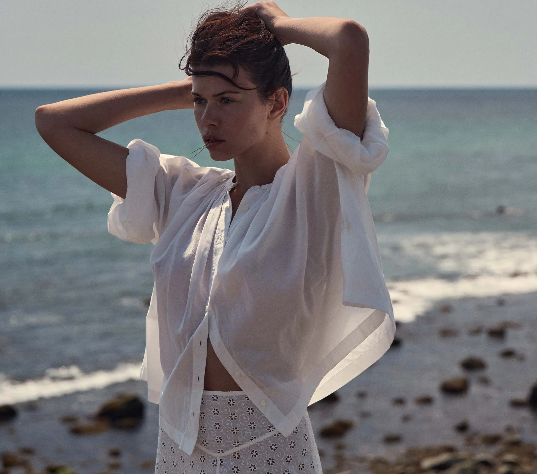 THE JANE BLOUSE -- SALT sold by Doen product image thumbnail 4