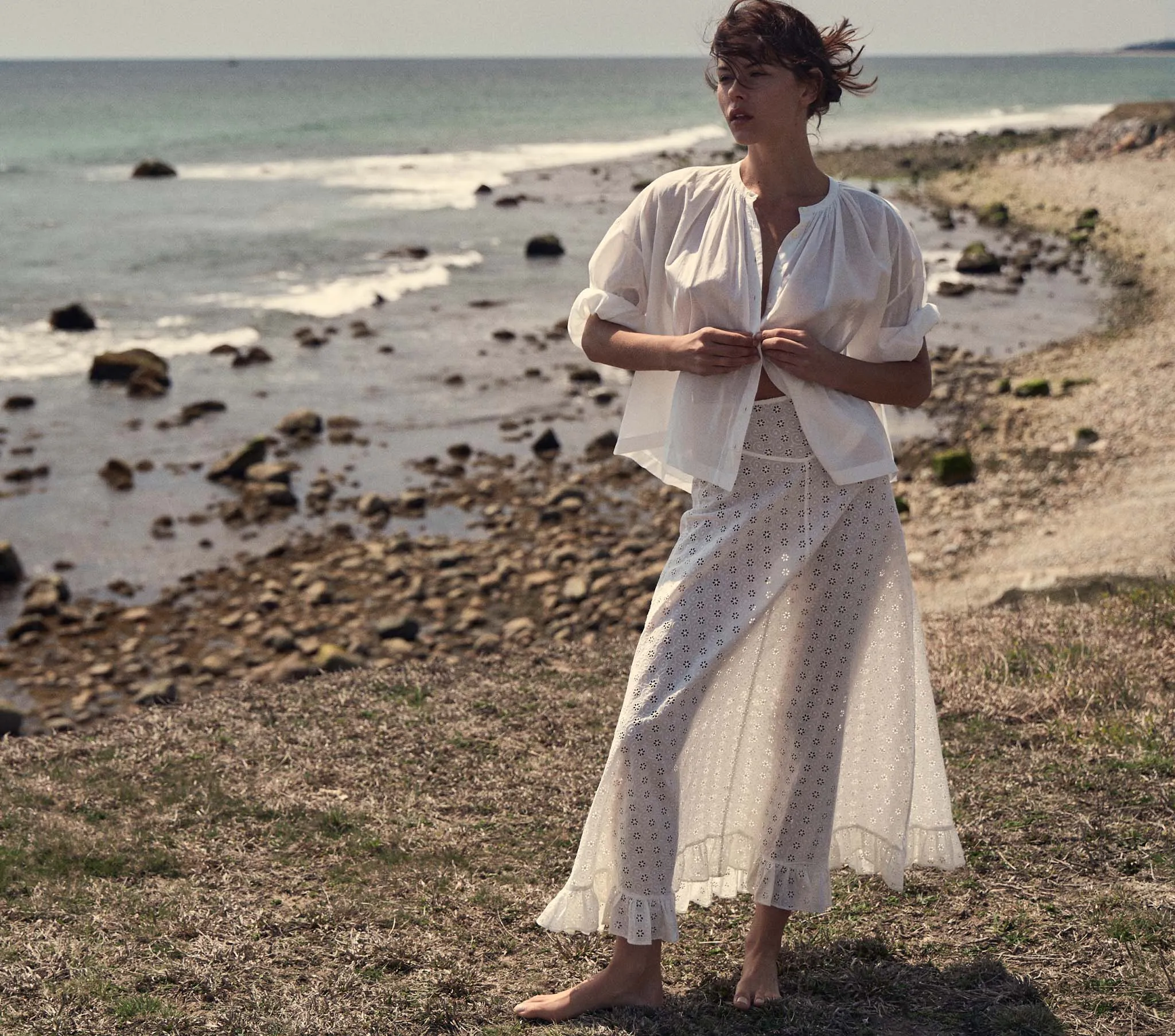 THE JANE BLOUSE -- SALT sold by Doen product image thumbnail 5